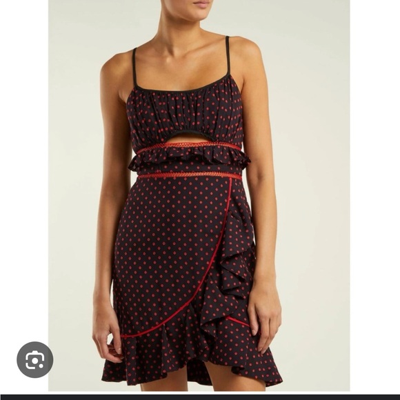 Self-Portrait Dresses & Skirts - Self portrait polka dot cut out mini dress pockets  medium
